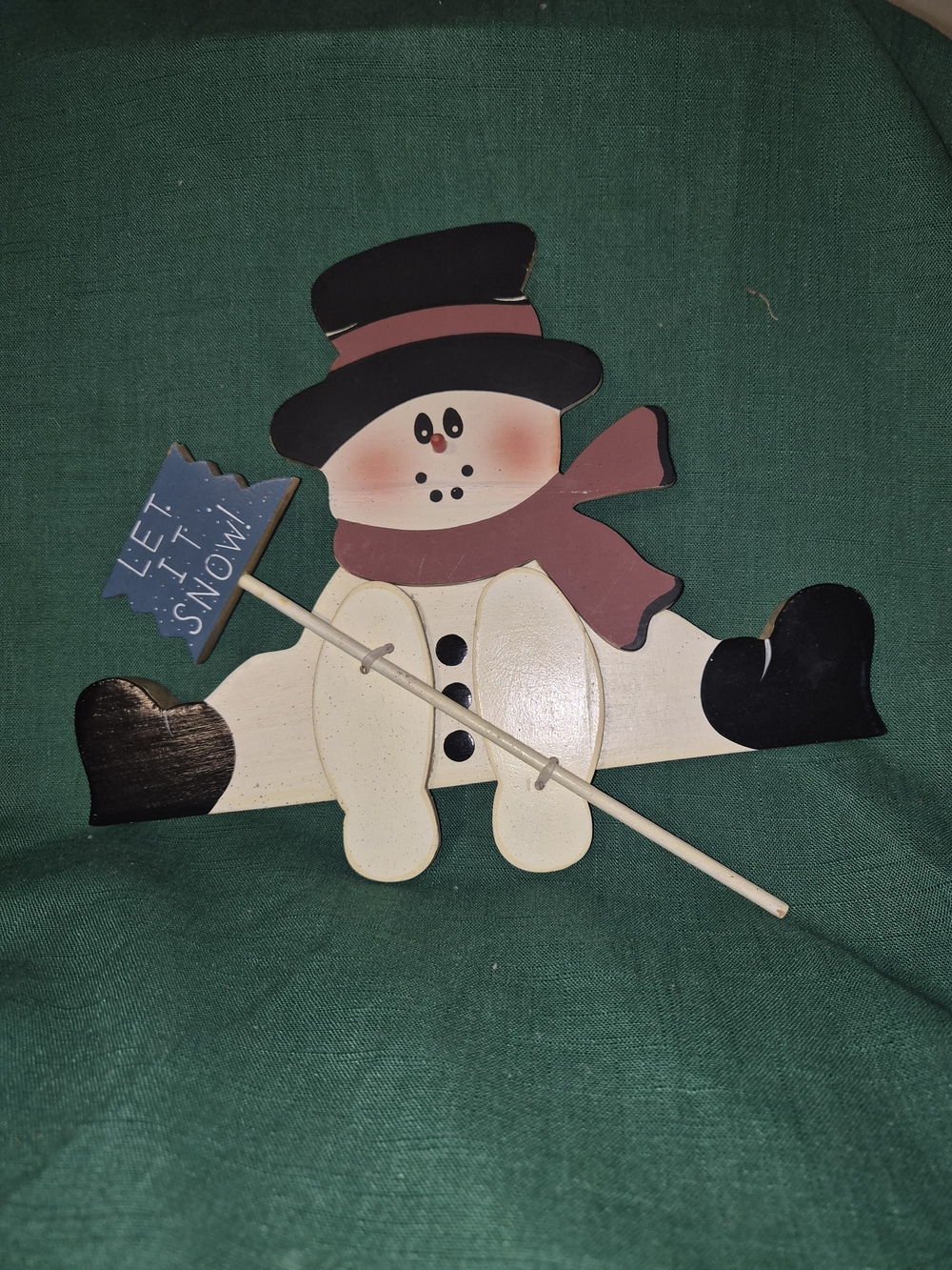 Rustic Wooden Snowman Decor -